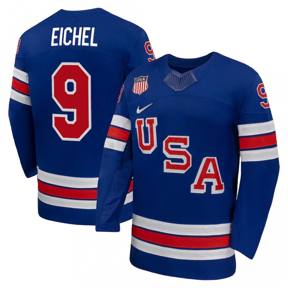 Jack Eichel USA Hockey Olympic 2026 Royal Home Replica Jersey-Pro Kit Vault | Brand New 26/27 Sports Jerseys